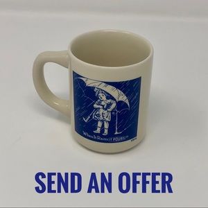 Vintage Morton Salt Coffee Mug Girl Umbrella GUC